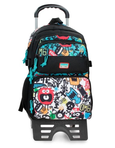 MOCHILA ADAP. 44CM 2C. C/CARRO. MOVOM MONSTERS