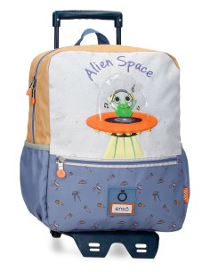 MOCHILA ADAP. 32CM. C/CARRO. ENSO ALIEN SPACE