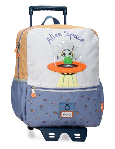 MOCHILA ADAP. 32CM. C/CARRO. ENSO ALIEN SPACE