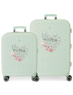 SET/2 TROLLEY ABS 55-70CM. 4R. ENSO TROPICAL LOVE