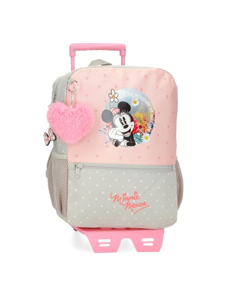 MOCHILA ADAP. 32CM. C/CARRO. MINNIE MOUSE WILD NATURE.