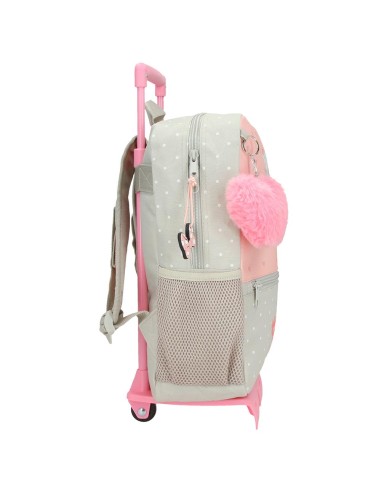 MOCHILA ADAP. 32CM. C/CARRO. MINNIE MOUSE WILD NATURE.