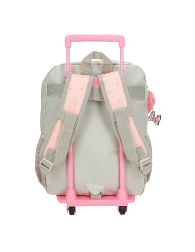 MOCHILA ADAP. 32CM. C/CARRO. MINNIE MOUSE WILD NATURE.