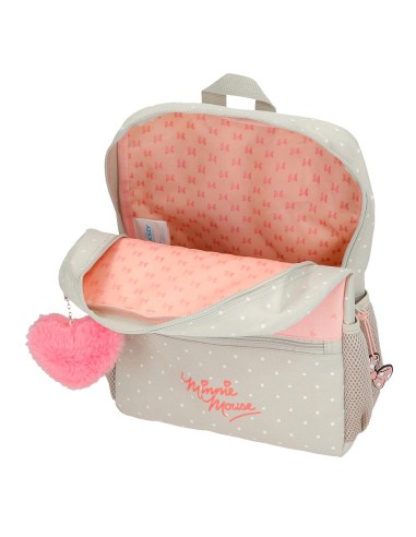 MOCHILA ADAP. 32CM. C/CARRO. MINNIE MOUSE WILD NATURE.