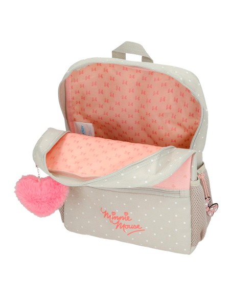 MOCHILA ADAP. 32CM. C/CARRO. MINNIE MOUSE WILD NATURE.