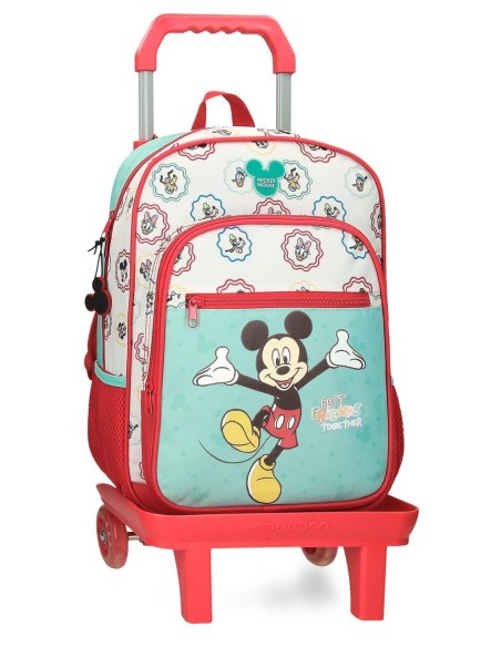MOCHILA ADAP. 38CM. C/CARRO. MICKEY BEST FRIENDS TOGETHER