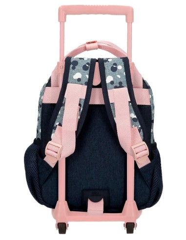 MOCHILA ADAP. 27CM. C/CARRO. MICKEY DENIM.