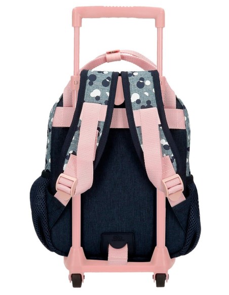MOCHILA ADAP. 27CM. C/CARRO. MICKEY DENIM.