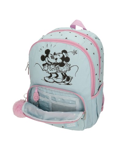MOCHILA 44CM 2C. MICKEY Y MINNIE KISSES