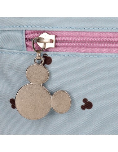 MOCHILA ADAP. 44CM. C/CARRO. MICKEY Y MINNIE KISSES.