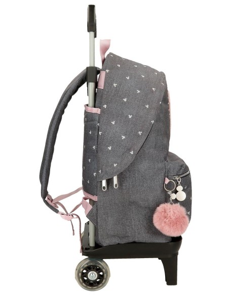 MOCHILA ADAP. 44CM. C/CARRO. MICKEY STUDS.