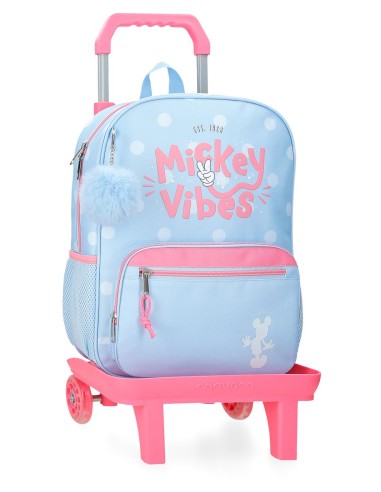 MOCHILA ADAP. 38CM. C/CARRO. MICKEY VIBES