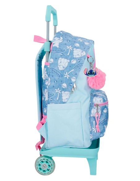 MOCHILA ADAP. 44CM. C/CARRO. STITCH HEARTS