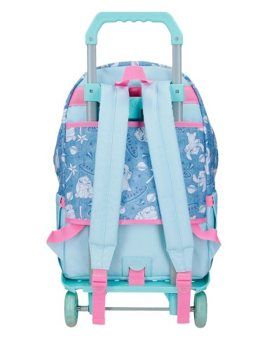 MOCHILA ADAP. 44CM. C/CARRO. STITCH HEARTS