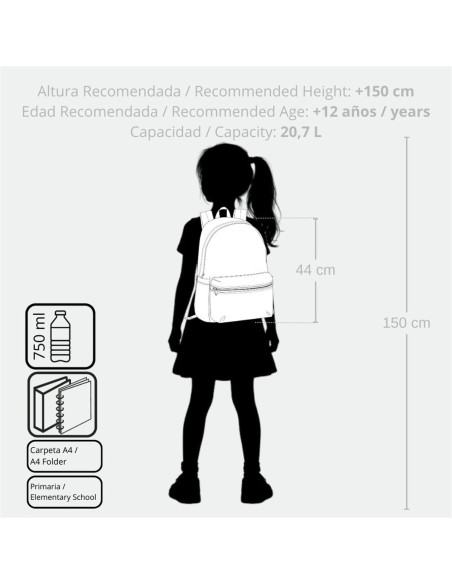 MOCHILA ADAP. 44CM. C/CARRO. STITCH HEARTS