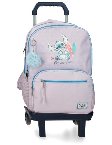 MOCHILA ADAP. 44CM 2C. C/CARRO. STITCH FROM HAWAII