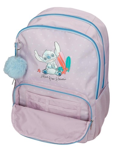 MOCHILA ADAP. 44CM 2C. C/CARRO. STITCH FROM HAWAII