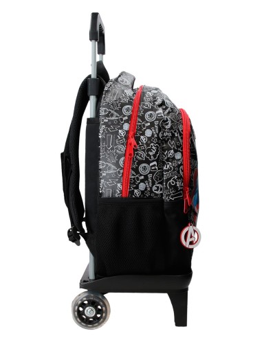 MOCHILA ADAP. 41CM 2C. C/CARRO. TEAM AVENGERS