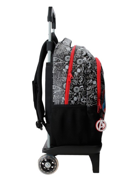 MOCHILA ADAP. 41CM 2C. C/CARRO. TEAM AVENGERS