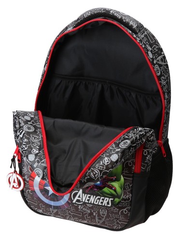 MOCHILA ADAP. 41CM 2C. C/CARRO. TEAM AVENGERS