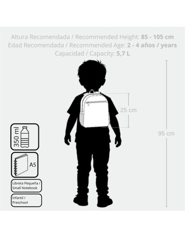 MOCHILA 25CM. ENSO DINO ARTIST