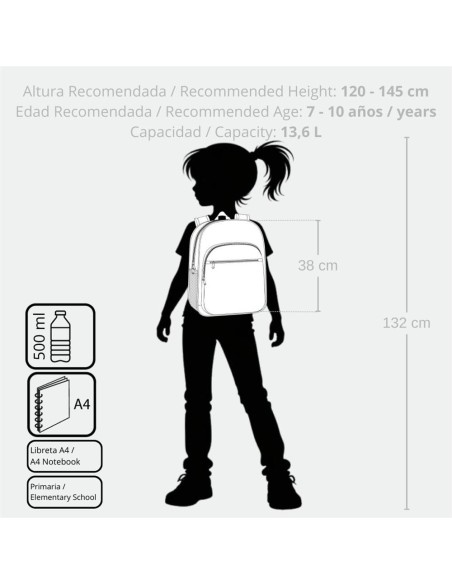 MOCHILA ADAP. 38CM. C/CARRO. ENSO GARDEN PARTY.