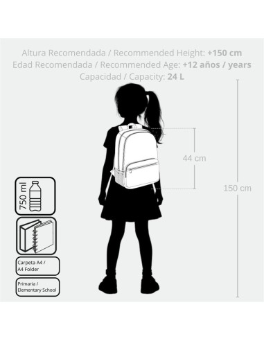 MOCHILA ADAP. 44CM 2C. ENSO LITTLE URBAN QUEEN